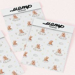 Ткань ниагара мишка с удочкой