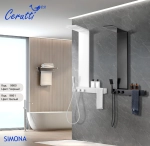 Панель SIMONA W душевая из нержавеющей стали Ceruttispa CT9661, цвет белый