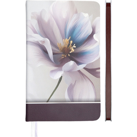 Планинг недат. 100*170мм 80л.,кожзам "Greta" бежево-брусничный с цветком, 70м/г2