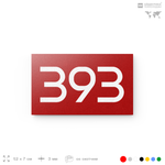 Номер на дверь 393, табличка на дверь для офиса, квартиры, кабинета, аудитории, склада, красная 120х70 мм, Айдентика Технолоджи