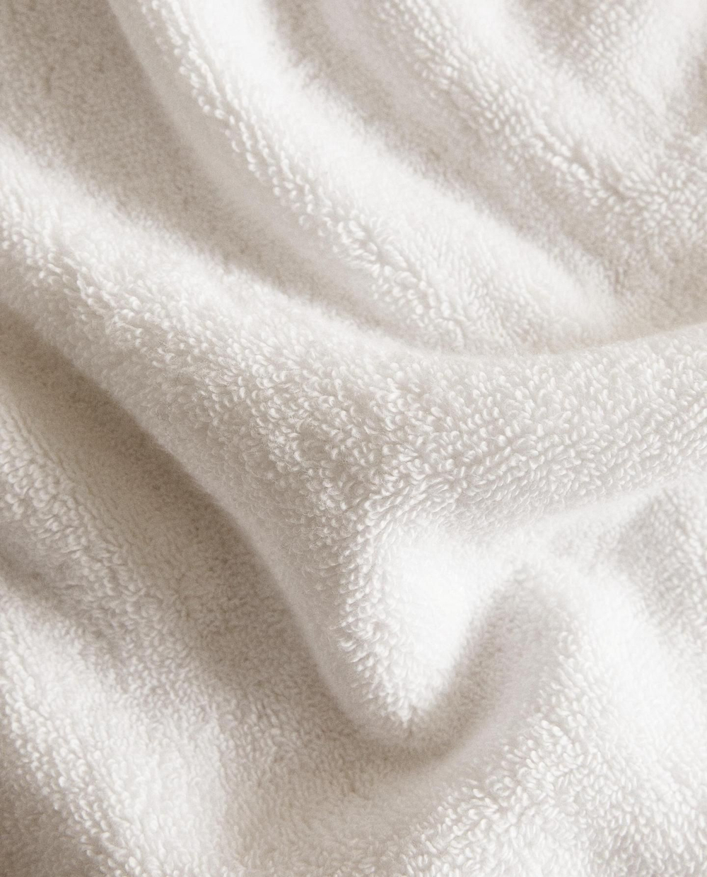 Zara Home - Банное полотенце с контрастным подолом, белый, 50х90 см