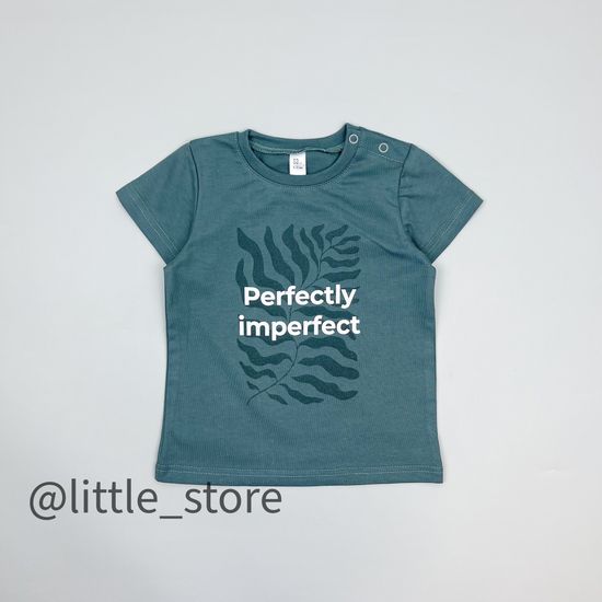 Футболка хлопковая "One love" Серо-зеленая, с принтом