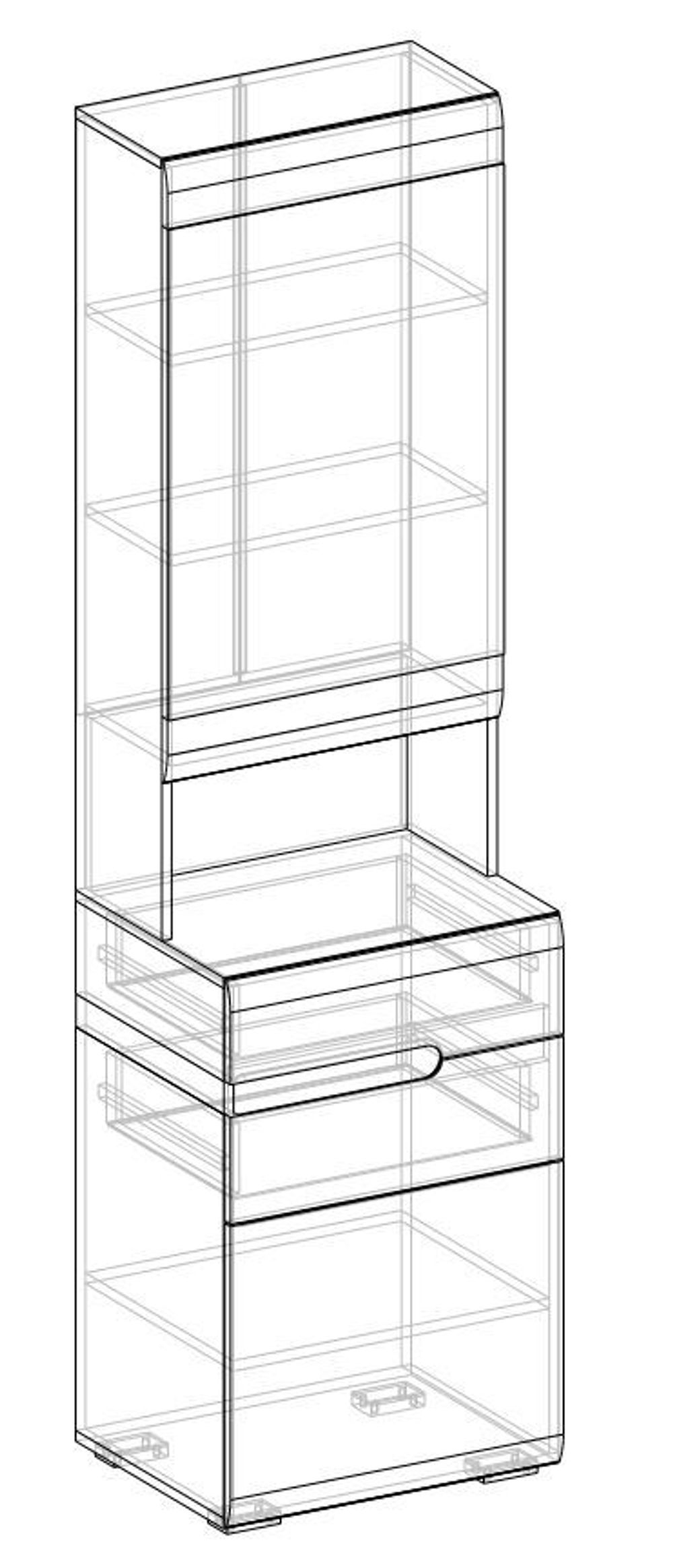 Коллекция Ультра Тумба с зеркалом Белый/Белый гл. (набор)