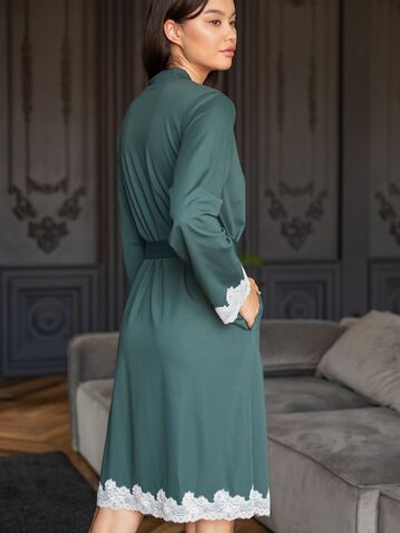 Женский домашний халат длины миди (Размер: L) (Цвет: зеленый)