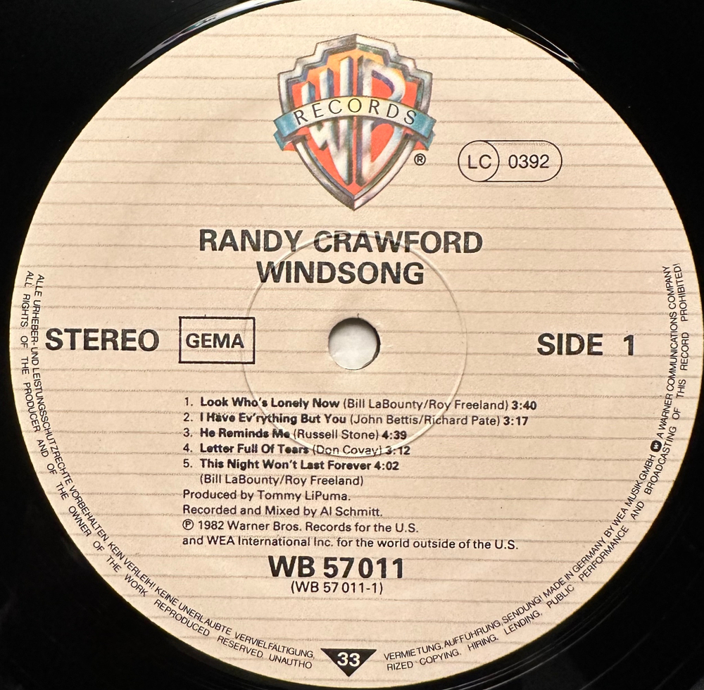 Randy Crawford - Windsong (Германия 1982г.)
