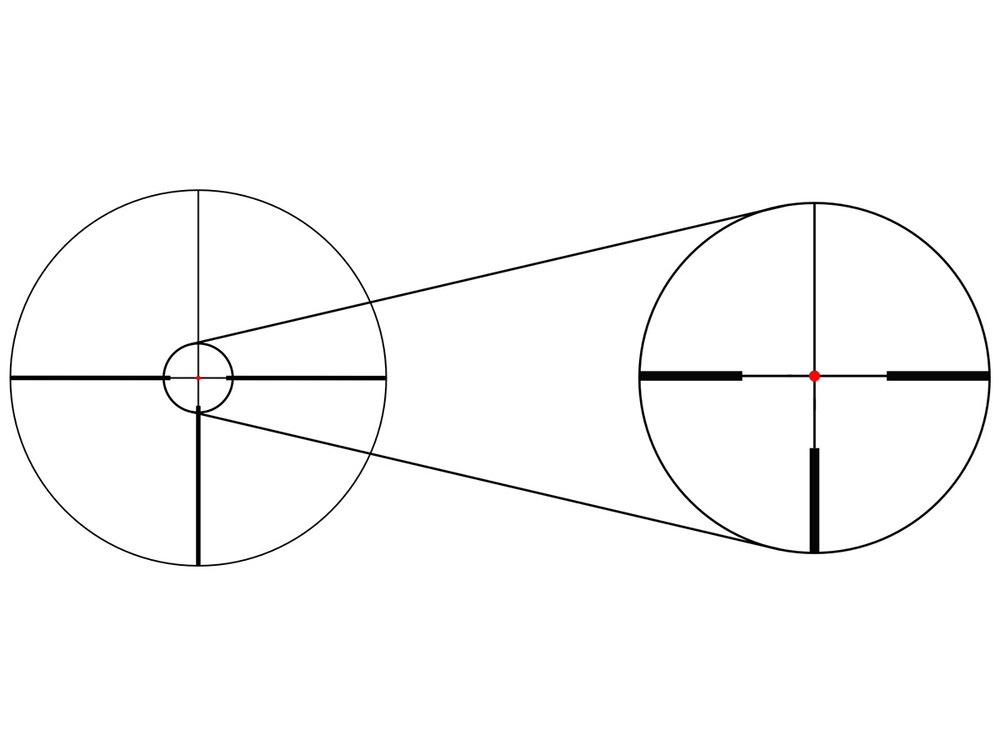 Прицел Gaut  Obsidian 1-8x24, сетка X2, подсветка (точка), 30мм, 1/2 МОА, IPX7, 512г