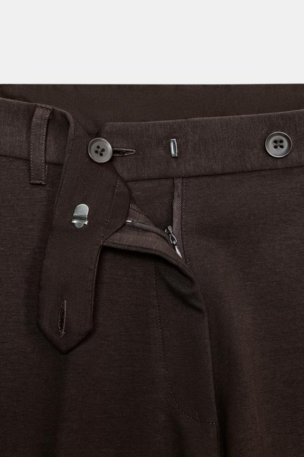 ZARA БРЮКИ ИЗ ИНТЕРЛОКА, ШОКОЛАДНЫЙ