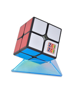 Игрушка Куб 2х2 черный с цветными наклейками, скоростной, с подставкой и инструкцией по сборке.