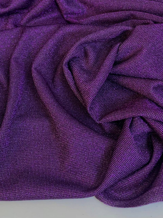 Трикотаж люрекс, сирень темная, вискоза IDT