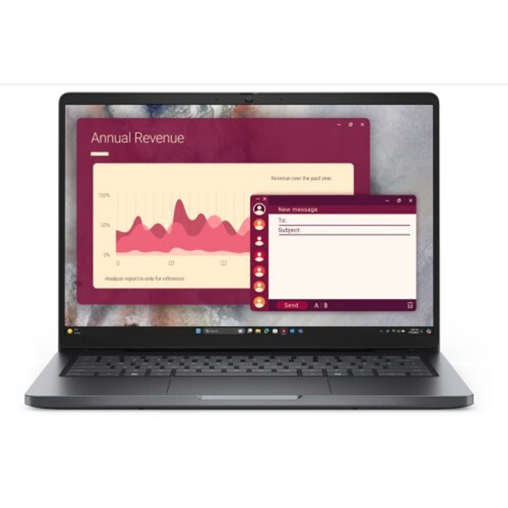 Ноутбук Dell/Pro 14 PC14250/Core Ultra 7/265U/2,1 GHz/16 Gb/M.2 PCIe SSD/512 Gb/No ODD/Graphics/Integrated/14 ''/1920x1200/Windows 11/Pro/64/FgrPr