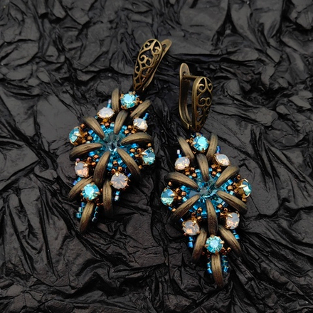 Набор для создания серег Bella, Bronze / Aqua Bohemica