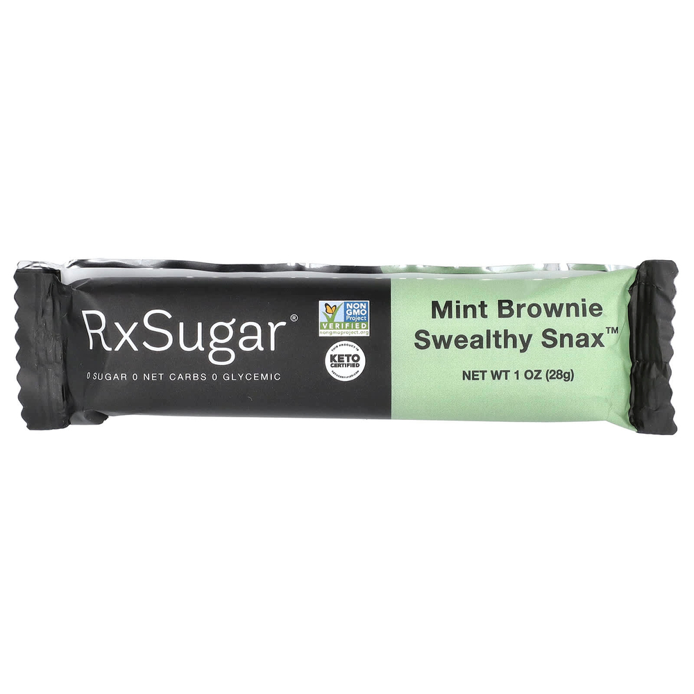 RxSugar, Swealthy Snax ™, батончики, мятный брауни, 8 пакетиков по 28 г (1 унция)
