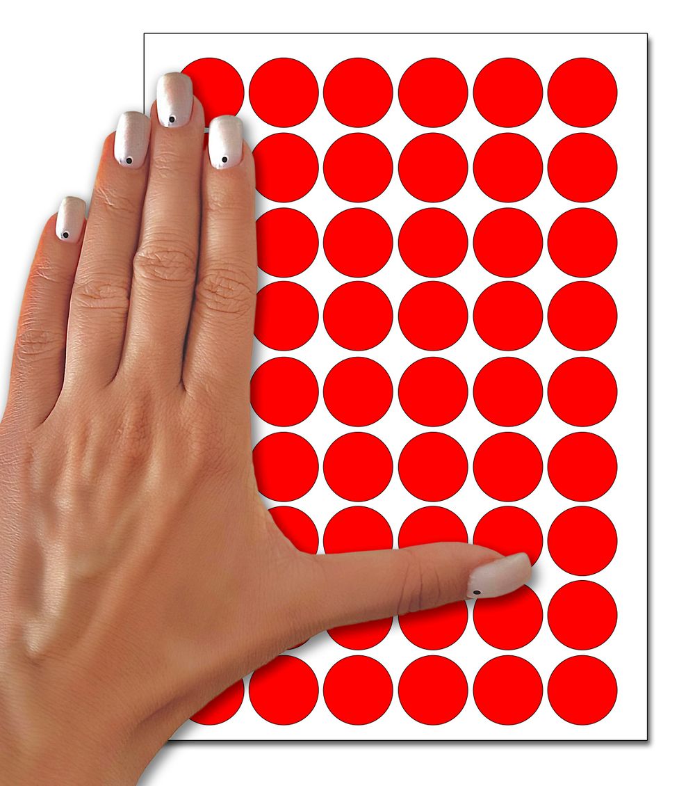 Ярко-красные виниловые наклейки для маркировки Policomprint М4, 20 мм.
