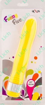 Желтый водонепроницаемый вибратор 21,5 см.