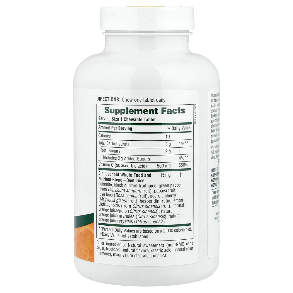 NaturesPlus, жевательный апельсиновый сок, витамин C, натуральный апельсин, 90 таблеток