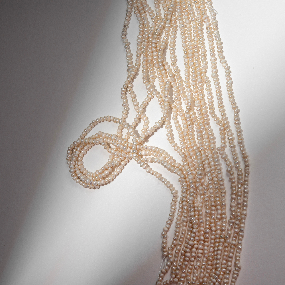 Жемчуг культивированный Baby овальный эконом, 2,5-3мм, айвори