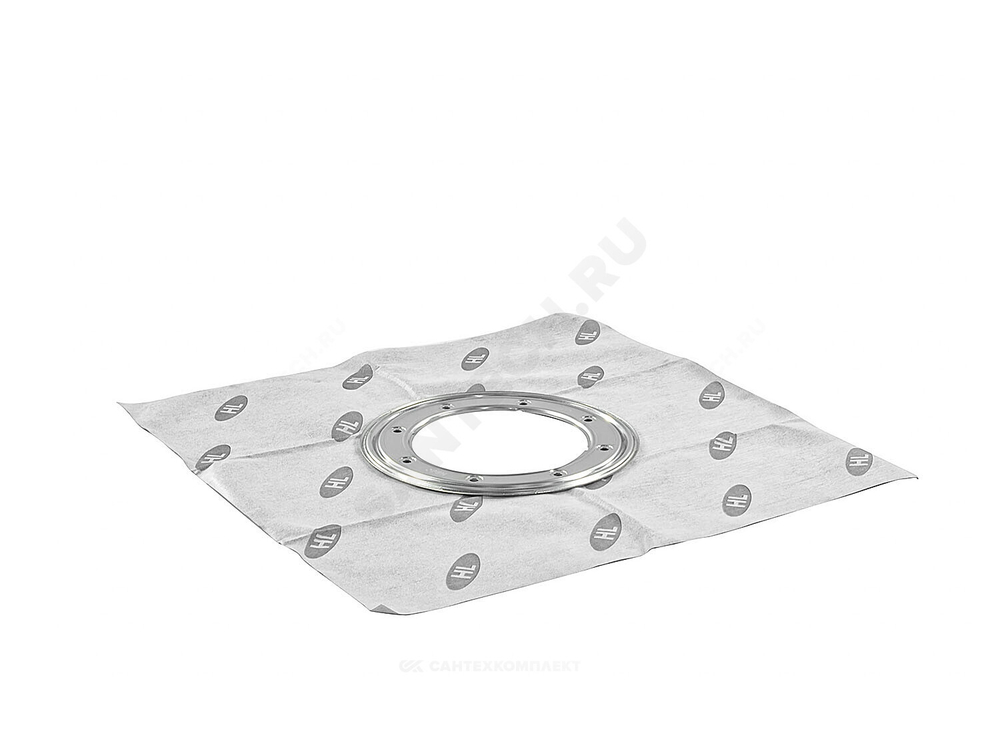 Фланец нерж сталь обжимной гидроизоляционный Дн 148 с полотном типа Montaplast B, резиновым уплотнительным кольцом 500х500мм HL HL8300.M