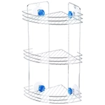 Полка угловая трехъярусная W2672С Бриллиант, синий, размер:19*19*40см (крепление: присоски