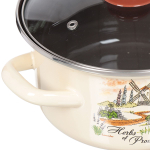 Набор эмалированной посуды 6 пр, кастрюли 1.5,2.3,3 л, Керчь, Травы Прованса-1-Экстра