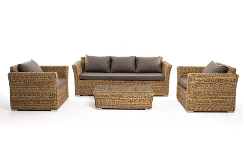 Капучино лаунж-зона из искусственного ротанга (гиацинт)