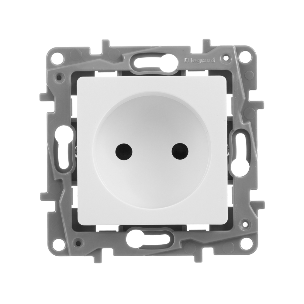 Розетка без заземления со шторками 16А 250В белый ETIKA Legrand