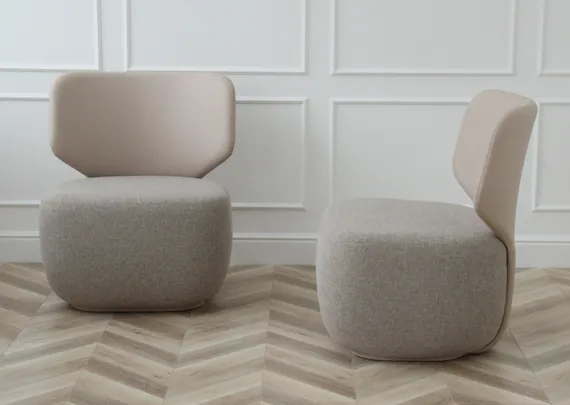 Кресло Ellipse E5.2 (бежевый, экокожа, рогожка)