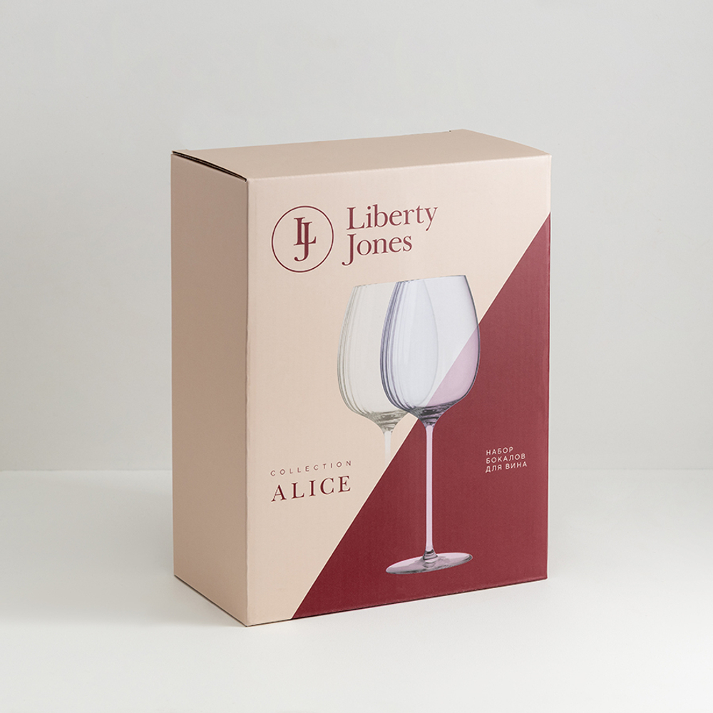 Набор бокалов для вина alice в подарочной упаковке, 520 мл, 2 шт.