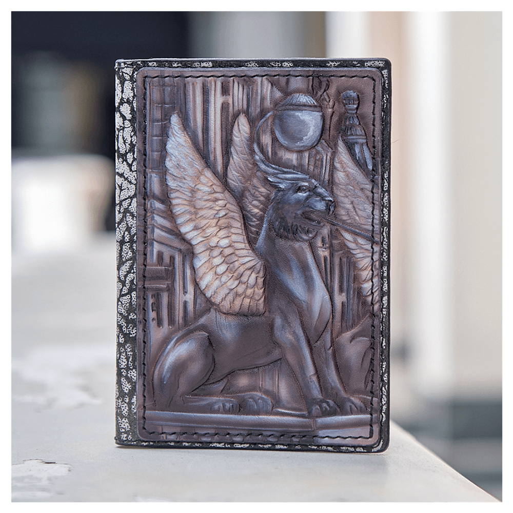 Обложка для документов «Городские мотивы» бордовая