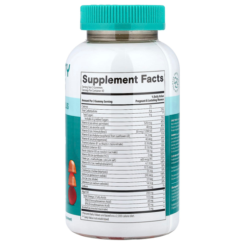 SmartyPants, Prenatal Plus, жевательные мультивитамины и омега, со вкусом апельсина и клубники, 120 жевательных таблеток