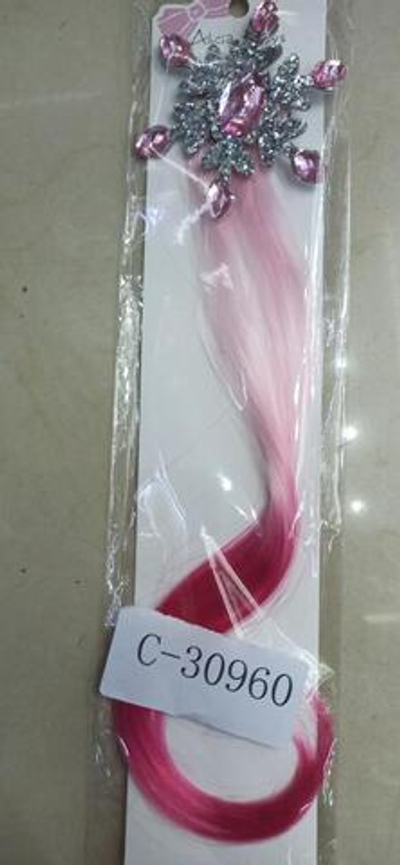 Заколка с волосами Со стразами 3-4 цвет а микс, блистер с-30960