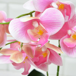 Цветы искусственные в кашпо, керамика/PVC (розовый)