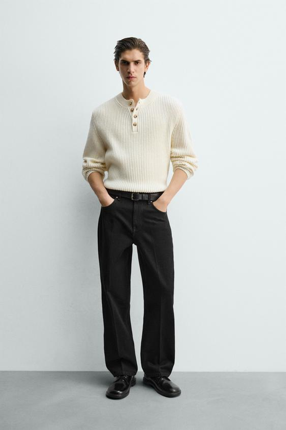 ZARA ДЖИНСЫ STRAIGHT FIT, УГОЛЬНЫЙ