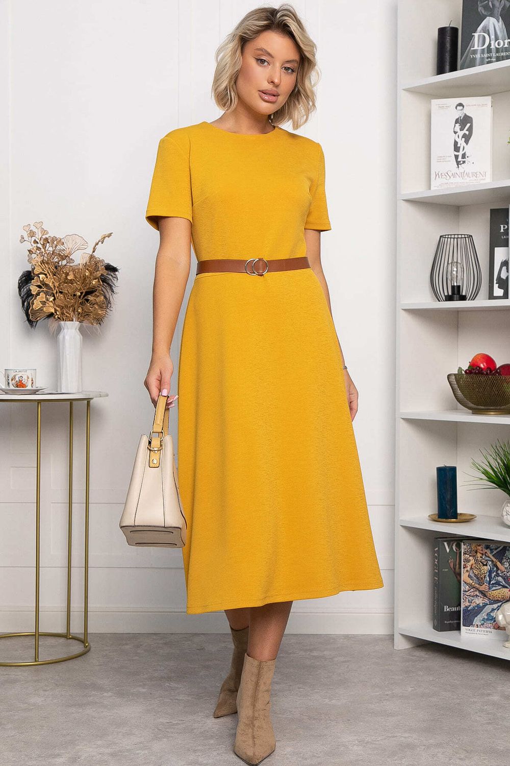 Платье трикотажное Парижанка (желтое) П14334-10М LT Collection