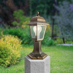 Садово-парковый светильник ЭРА НТУ 04-60-001 Оскар бронза 4 гранный напольный IP44 Е27 max60Вт