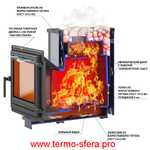 Печь ВЕЗУВИЙ Сенсация 28 Антрацит (505)