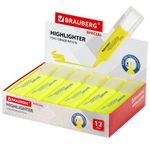 Текстовыделитель BRAUBERG "SPECIAL", ЖЕЛТЫЙ, линия 1-5 мм, 151902