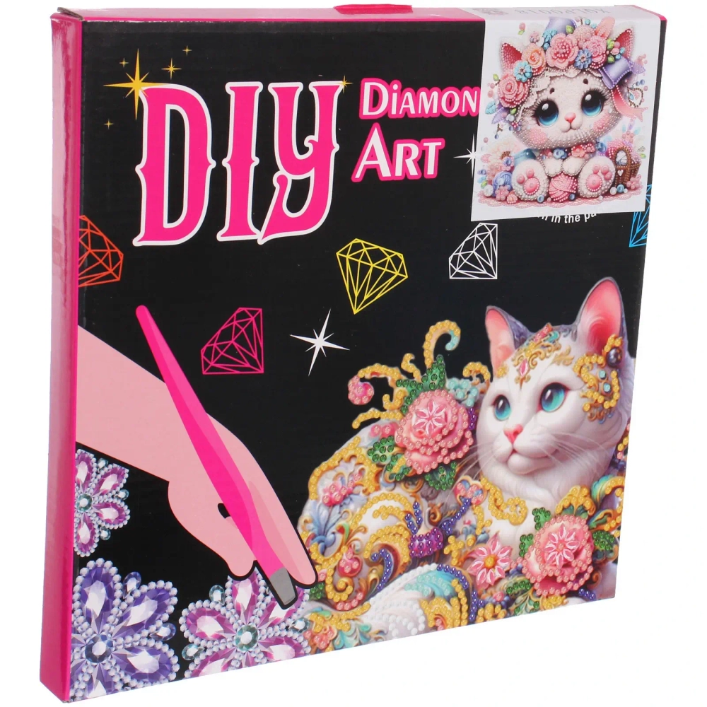 Набор для творчества на акриловой подставке «DIAMOND», котенок, 24*24.5см, (коробка)