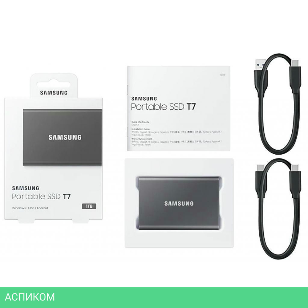Внешний накопитель Samsung T7 Touch USB3.2 2 TБ черный (MU-PC2T0T/WW)