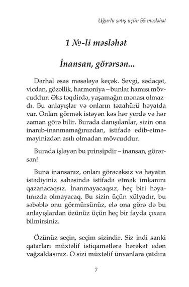 Uğurlu satış üçün 55 məsləhət