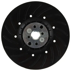 Тарелка опорная / оправка DEBEVER для фибровых кругов на УШМ 125 мм М14 (ребра и отверстия), жесткая