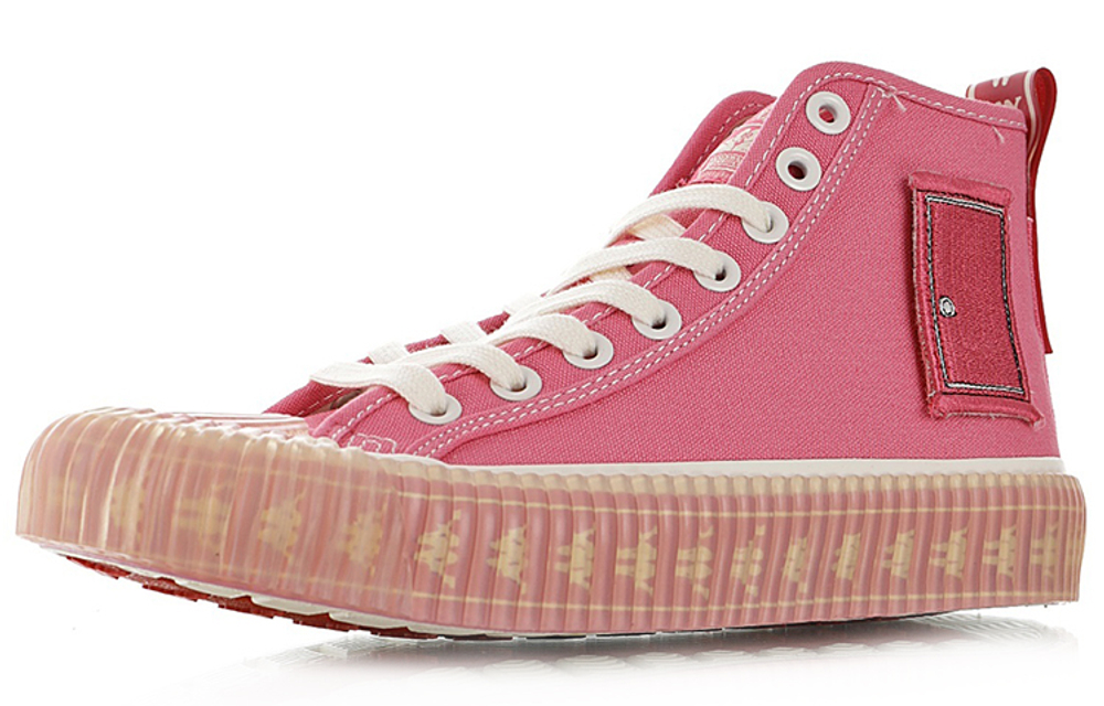 Doraemon x Kappa Slip Resistant Abrasion Resistant High top Canvas Shoes Unisex Pink