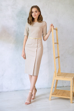 51151 Платье женское (бежевый клетка)