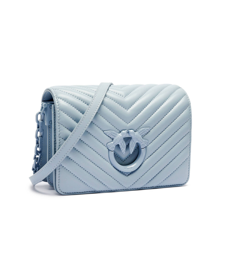 Кожаная сумка-мессенджер LOVE CLICK MINI Pinko - голубой(100067 A0VM)