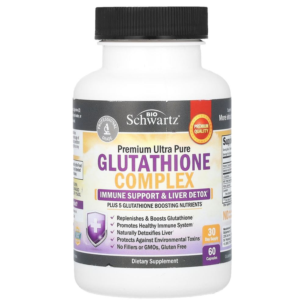 BioSchwartz, Premium Ultra Pure, комплекс с глутатионом, 60 капсул