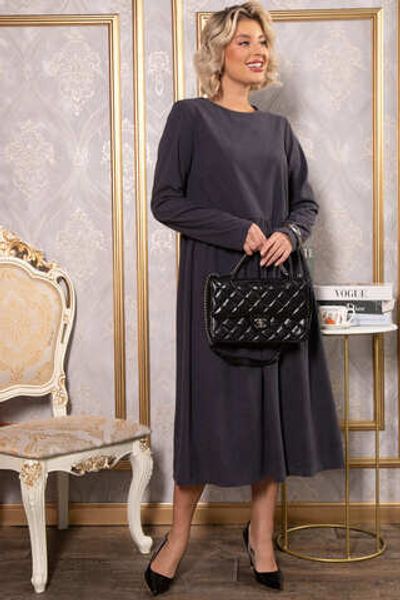Платье из вельвета Андреа (графит) П14801-25М LT Collection