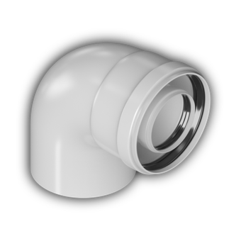 Отвод дымохода конденсационный коаксиальный D60/100 угол 90°