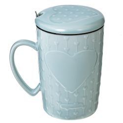 GAEM Кружка с крышкой и ложкой, 400 мл, L11,5 W8,5 H13 см, 4в.