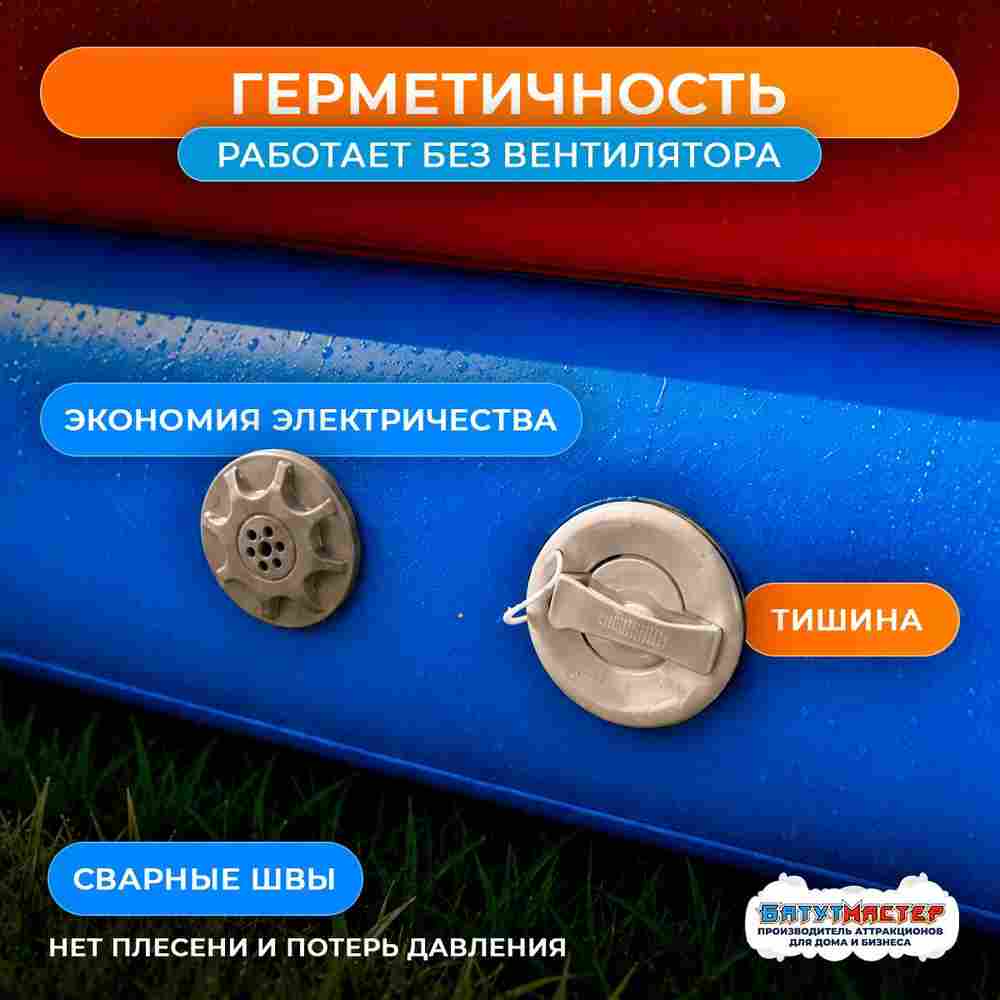 Водная горка с надувным дном, герметичная ТУРБО "Капля", длина 35 метров