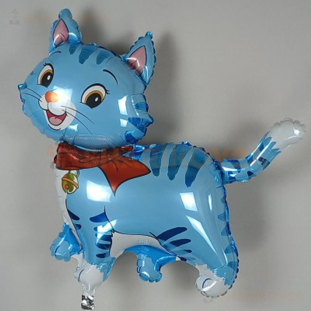 Шар (37''/94 см) Фигура, Любимый котенок, Синий, 1 шт.