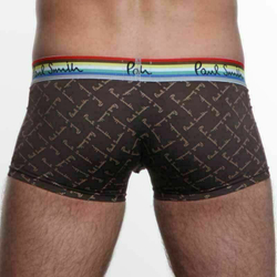 Мужские трусы боксеры Paul Smith коричневые с надписью